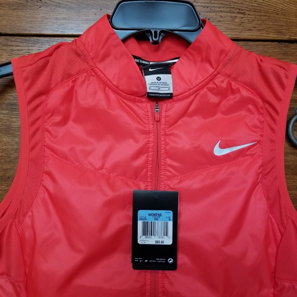 Nike | Jackets & Coats | New Nike Womens Red Running Vest | Poshmark